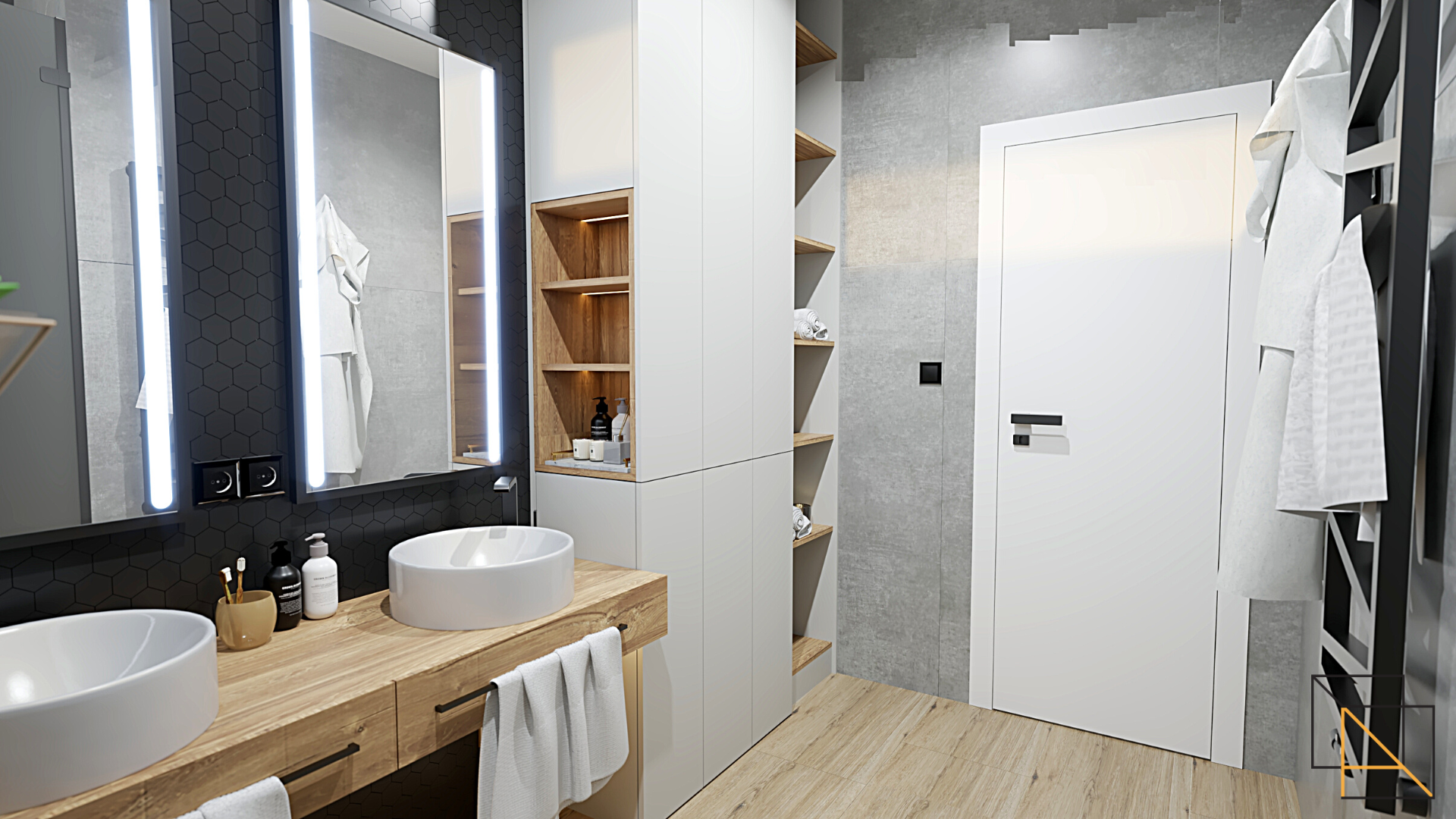 grey_white_bathroom_design_concrete_wood_shower