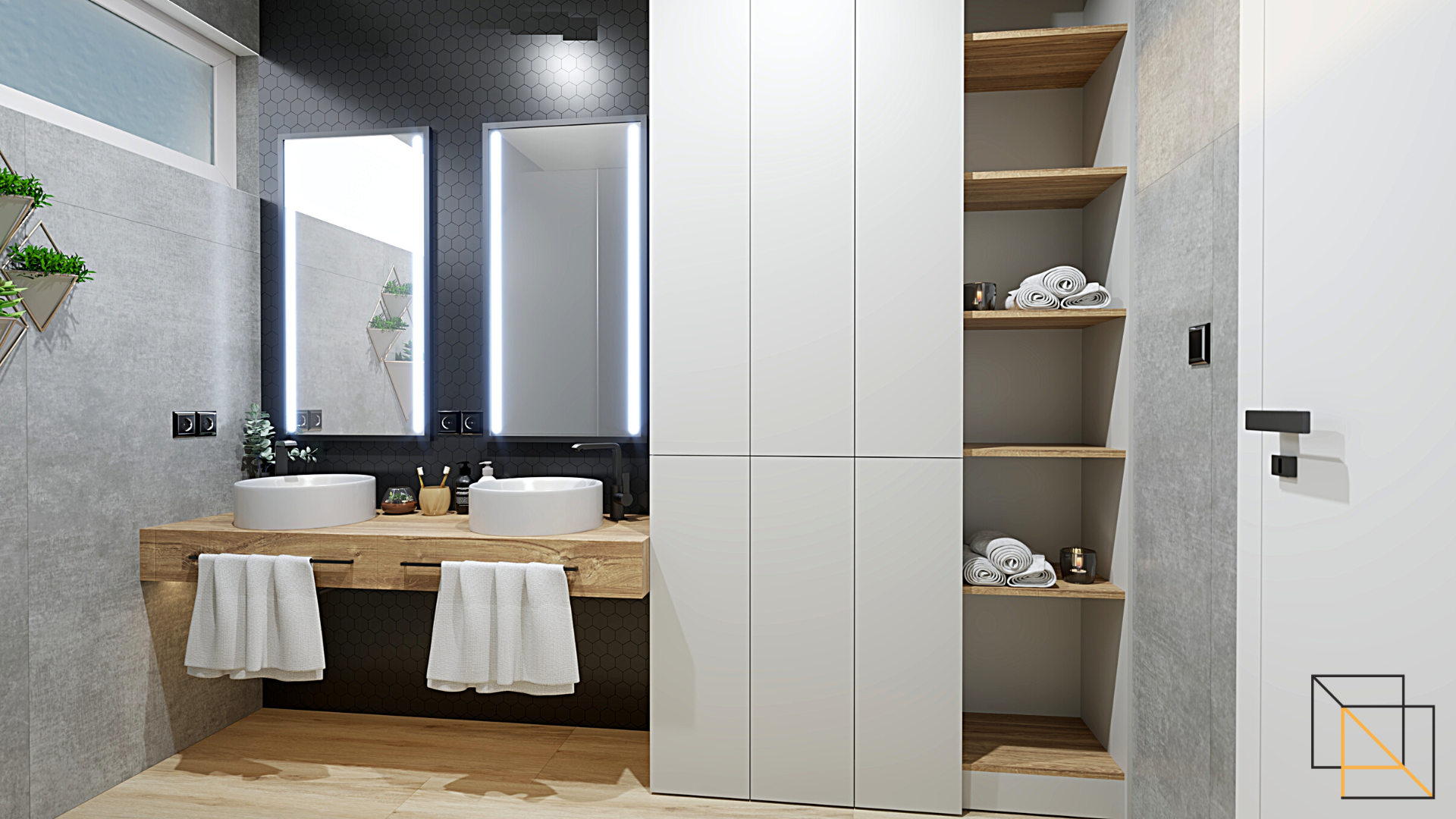 grey_white_bathroom_design_concrete_wood_shower
