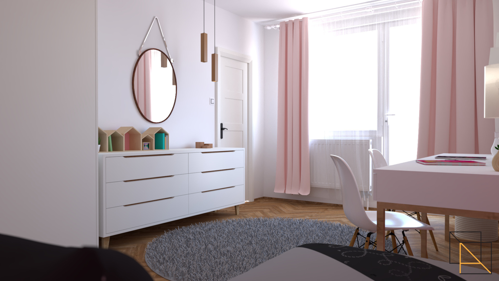 anane_interior_design_pink_girl_bed_room_wild_animals