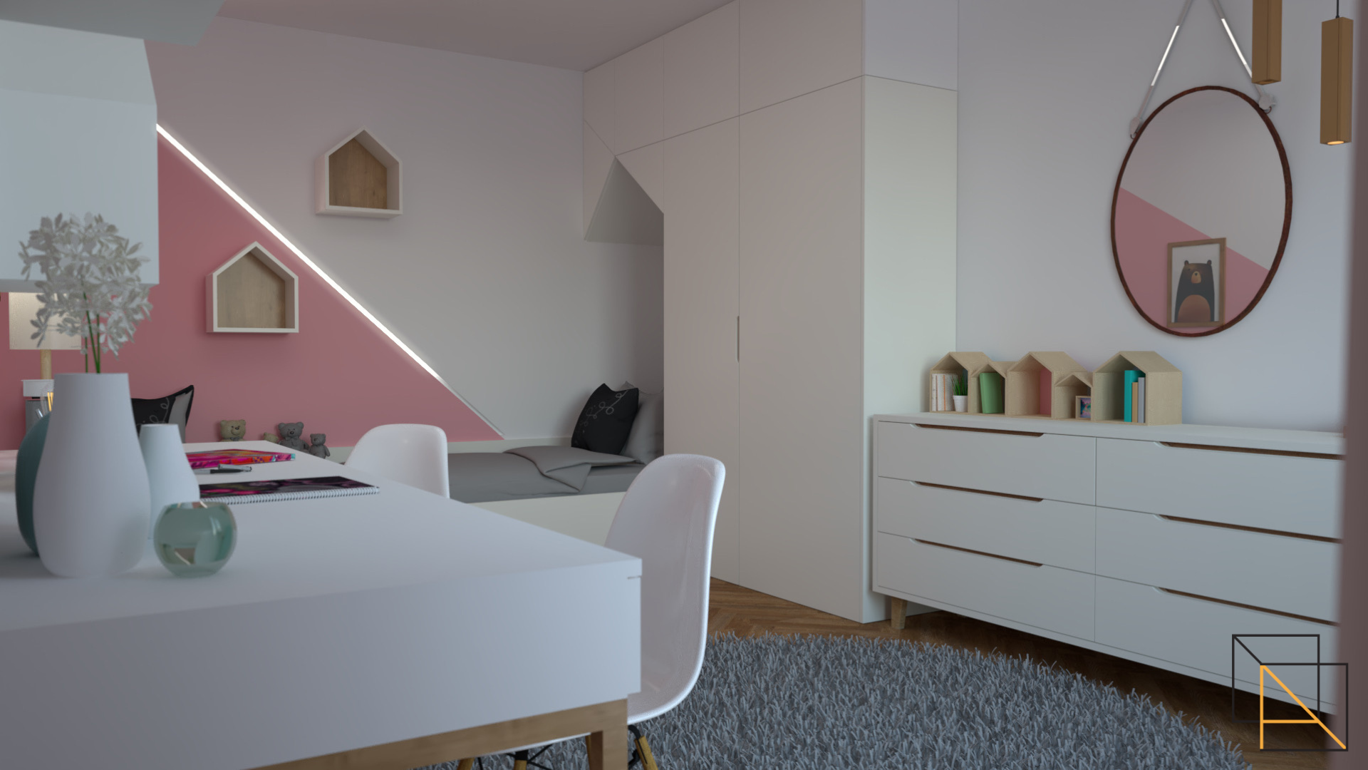 anane_interior_design_pink_girl_bed_room_wild_animals